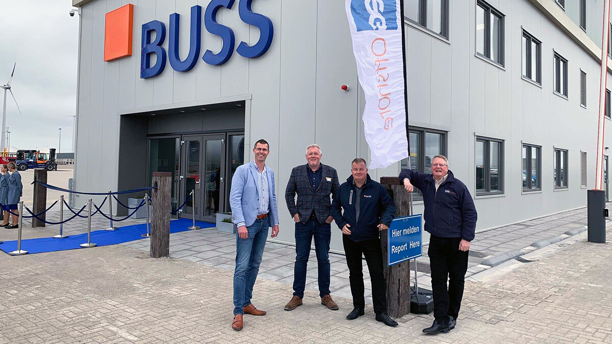 Pictured left to right: Andre Mulder, Director Renewable Energy for Lubbers Logistics Group, Billy Hamilton, Managing Director at Manor Renewables Energy (MRE), John Meijer, Managing Director at BUSS Terminal and Rob Goodall, VP of Business Development, OEG Offshore.