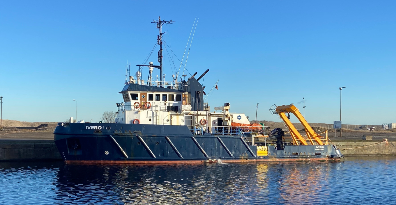 The M.V. Ivero provides a unique platform for multidisciplined seabed surveys in the coastal and near shore zone.